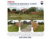 VENDO 4 TERRENOS EN MARIANO ROQUE ALONSO SUPERF. TOTAL 2.109 Mts2