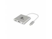 ADAPTADOR XTECH 3 EN 1 USB C/HDMI/USB A- USB C XTC-565 5GBPS 4K PLATA