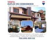 EN VENTA DUPLEX EN CONDOMINIO BRISAS DEL SUR F. ZONA SUR