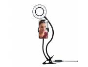 SPOTLIGHT ARO ARGOMTECH CON SOPORTE PARA CELULAR ARG-LP-9300BK