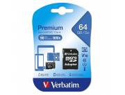 MEMORIA VERBATIM MICRO SDHC 64GB CON ADAPTADOR