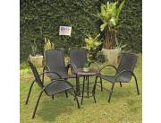 JUEGO DE JARDIN SOL 4 sillones de ratam con mesita (673)+(3670)