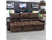 SOFA RETRACTIL DE 3 LUGARES MARRON