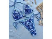 Bikini azul de SHEIN talle S