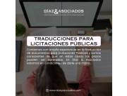 TRADUCCIONES PARA LICITACIONES PUBLICAS