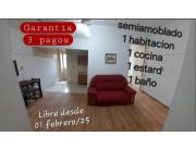 ALQUILO DPTO. TIPO LOFT. SEMIAMOBLADO. 1 DORMITORIO. CENTRO/SAJONIA.