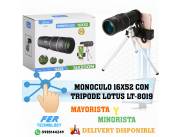 MONOCULO TELESCOPIO 16X52 CON TRIPODE LOTUS LT-8019