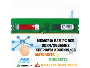 MEMORIA RAM PC 8GB DDR4/2666MHZ KEEPDATA KD26N19/8G
