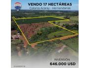 17 hectáreas en venta por Hernandarias