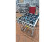 COCINA INDUSTRIAL VENANCIO 4 HORNALLAS INOXIDABLE 2 QUEMADOR DOBLE 2 QUEMDOR SIMPLE