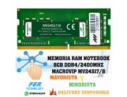 MEMORIA RAM NOTEBOOK 8GB DDR4/2400MHZ MACROVIP MV24S17/8