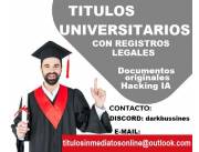 Titulos universitarios legalizados y registrados