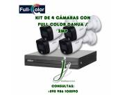 🌟🔍 ¡Seguridad con Imágenes Claras Día y Noche! Kit 4 Cámaras Dahua 1080P FullColor 🔍🌟