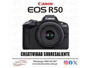 Canon EOS R50 Kit 18-45mm. Adquirila en cuotas!