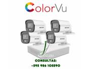 Vigilancia Profesional en Ñemby: Kit Hikvision ColorVu 4 Cámaras + DVR + 1TB