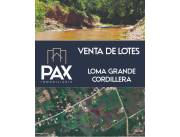 VENDO LOTES AL CONTADO O HASTA 130 CUOTAS - LOMA GRANDE