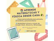 Enseñanza Particular de Matematicas en línea