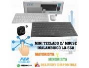 MINI TECLADO C/ MOUSE INALAMBRICO LU-560