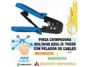 PINZA CRIMPADORA RJ11/RJ45 AZUL JZ-70030 CON PELADOR DE CABLES