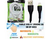 CABLE USB P/ IPHONE 2A 1M EP-6013