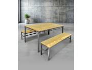 Juego de Mesa Estilo Industrial – Madera y Metal – Stock Disponible