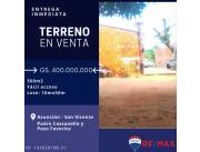 VENDO TERRENO EN ASUNCION BARRIO SAN VICENTE