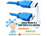 CABLE MICRO B A USB TIPO A 3.0 1 METRO