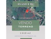 Vendo terreno de 2.618 m2 en Surubi’i a zona club centenario