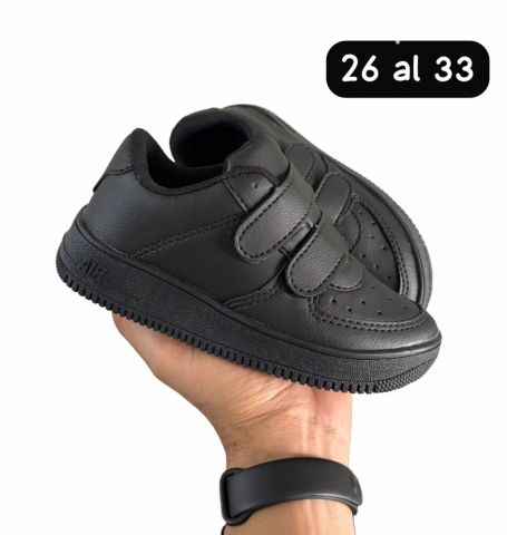 Calzado Niños/Bebés - ▪️Calzadito Nike Air Force todo negro cierre magnético para niños