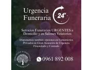 Urgencias Funeraria 24 horas Sepelio Salon Velatorio Parcelas Privadas