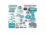 Kit taladro percutor 20v con herramientas 165Pcs Total
