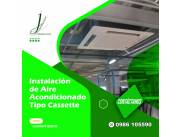 Instalación de Aire Acondicionado Tipo Cassette para Espacios Modernos