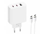 CARGADOR XIAOMI PARA PARED 67W GAN BHR7493EU USB-A/USB-C CON CABLE