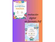 Invitación digital en formato pdf