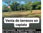 VENDO 3 TERRENOS EN CAPIATA - ZONA SEDE SOCIAL DE LA COOPERATIVA CAPIATA