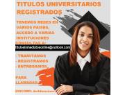 Titulos universitarios legalizados y registrados