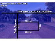 Terreno en venta villa Ofelia fernado de la mora/san lorennzo