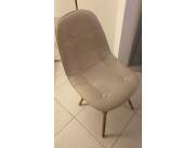 Silla tapizado cuerina blanca - Remato por viaje