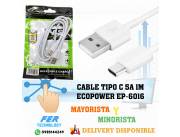 CABLE TIPO C 5A 1M ECOPOWER EP-6016