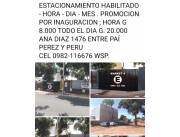 Estacionamiento muy amplio sobre Ana Díaz casi Peru
