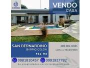 VENDO HERMOSA CASA EN SAN BERNARDINO UBICADA EN ESQUINA - BARRIO COLÓN!!!..