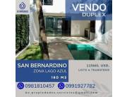 VENDO DUPLEX A ESTRENAR EN SAN BERNARDINO!!!.. ZONA LAGO AZUL!!..