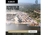 En alquiler depósitos clase TRIPLE A - PUERTO FENIX