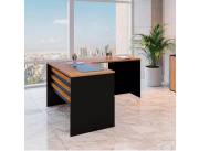 ESCRITORIO ANGULAR 137X161 START PERFECT/LADO IZQUIERDO NOGAL | NEGRO