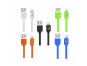 CABLE LIGHTNING XTECH XTG-236 ON-THE-GO 1M BLA/NEG/VER/AZU/NAR UNIDAD