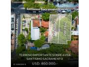 VENDO IMPORTANTE TERRENO SOBRE AVDA SANTISIMO SACRAMENTO