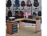 ESCRITORIO ANGULAR 137X171 START PERFECT/LADO IZQUIERDO 4CAJ NOGAL | NEGRO