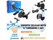SOPORTE CELULAR MOTO C/ CARGADOR C-020