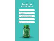Zinc 25 Mg (Gluconato de zinc) / 100 Cápsulas