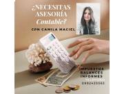 OFREZCO SERVICIOS DE LIQ DE IMPUESTOS!! CONTABILIDAD TRIBUTARIA! CPN. CAMILA MACIEL!